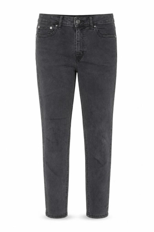 Front view of ASOS women’s grey cotton skinny jeans, size UK 30, in, 26-inch leg regular zip