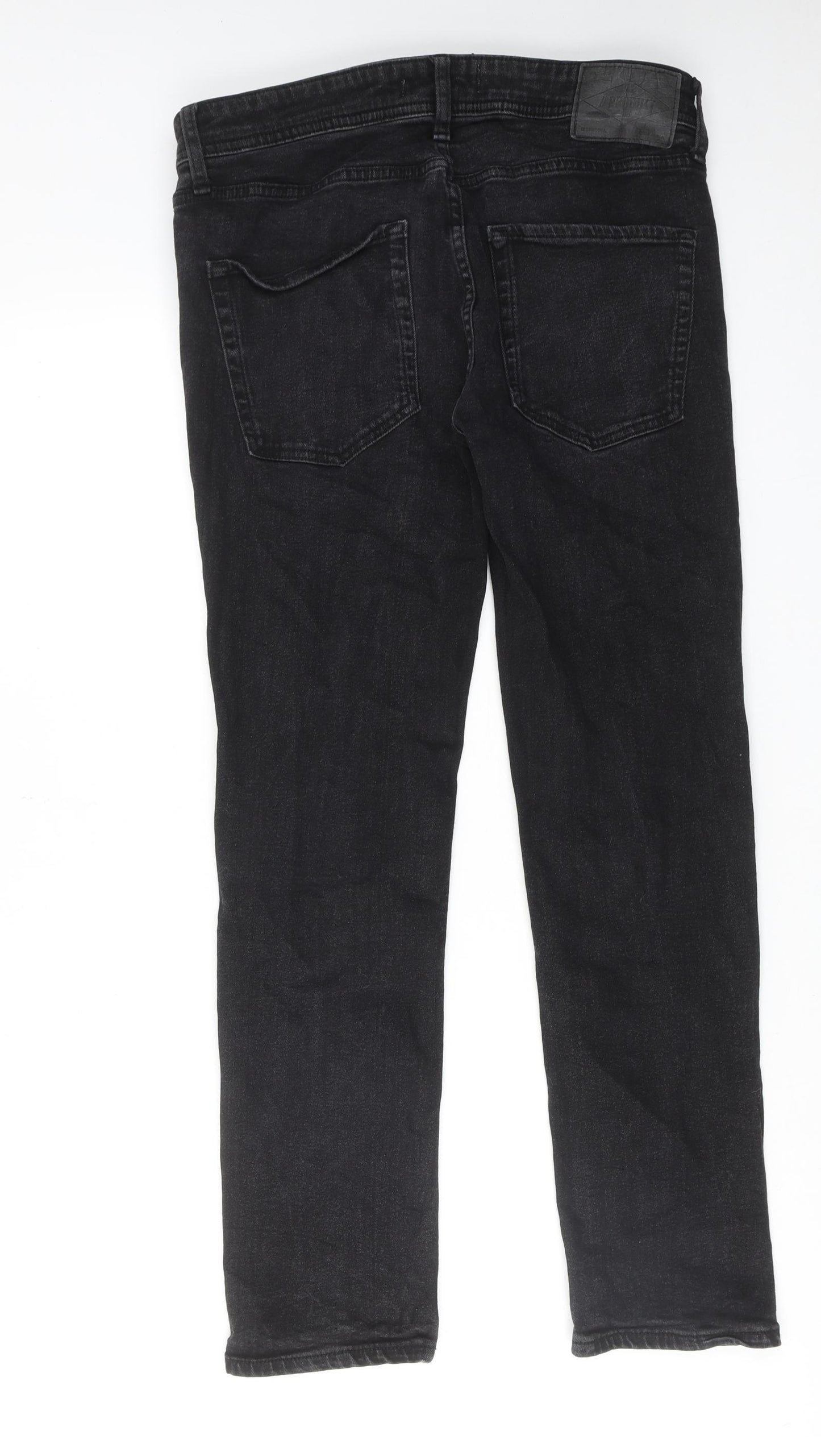 Produkt Mens Black Cotton Straight Jeans Size 33 in L32 in Slim Zip