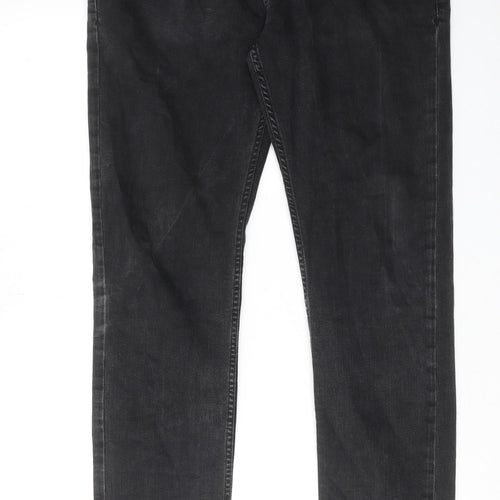 Topman Mens Black Cotton Skinny Jeans Size 34 in Regular Button