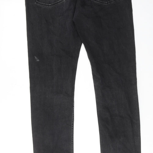 Topman Mens Black Cotton Skinny Jeans Size 34 in Regular Button