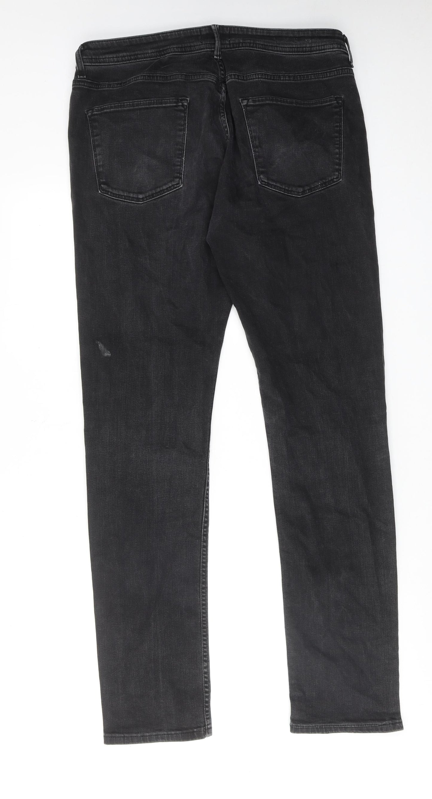 Topman Mens Black Cotton Skinny Jeans Size 34 in Regular Button
