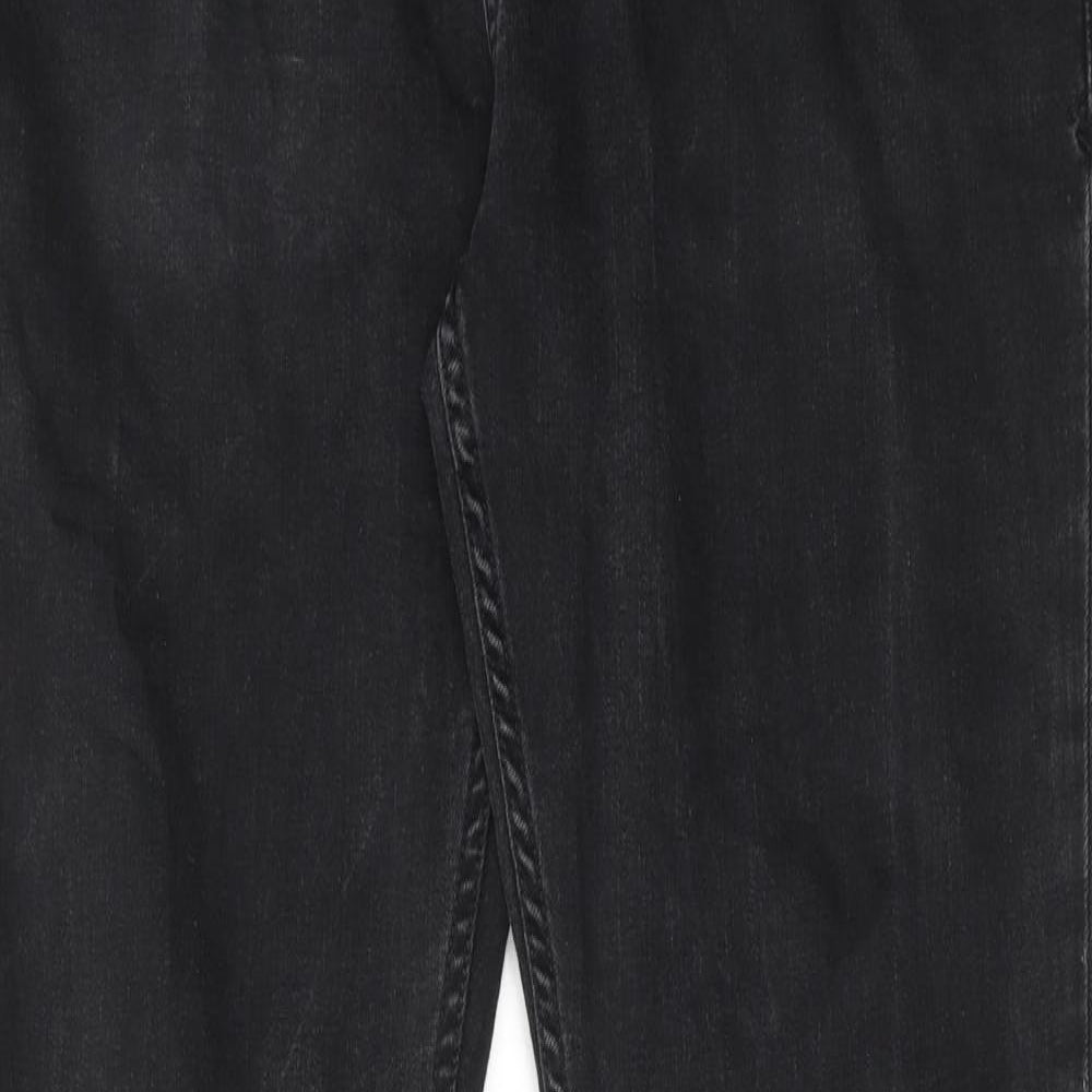 Topman Mens Black Cotton Skinny Jeans Size 34 in Regular Button