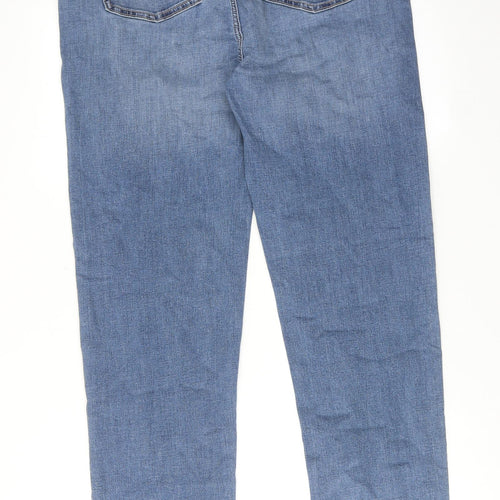 Marks and Spencer Womens Blue Cotton Skinny Jeans Size 18 Regular Zip