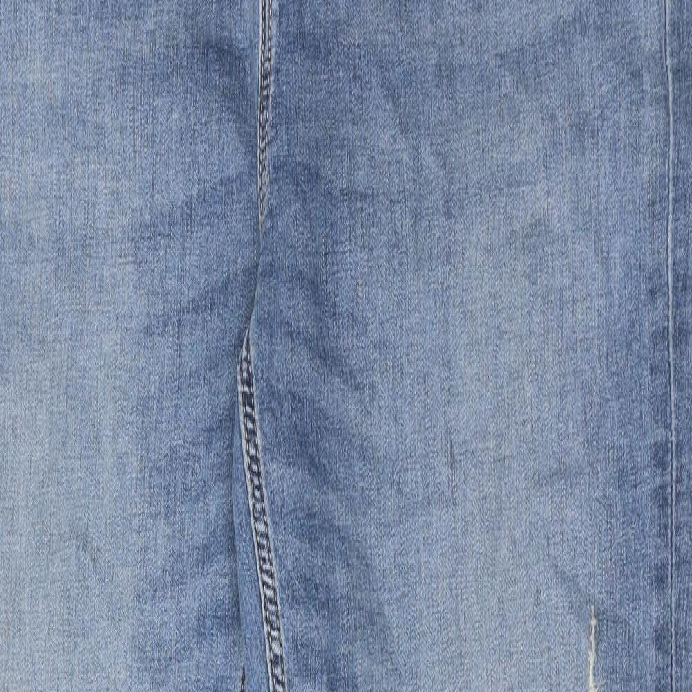 Marks and Spencer Womens Blue Cotton Skinny Jeans Size 18 Regular Zip