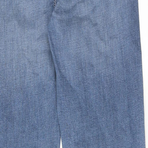 Marks and Spencer Womens Blue Cotton Skinny Jeans Size 18 Regular Zip
