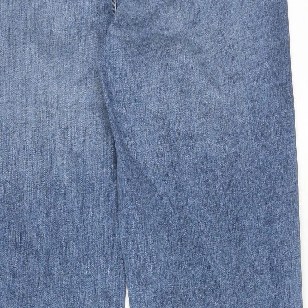 Marks and Spencer Womens Blue Cotton Skinny Jeans Size 18 Regular Zip