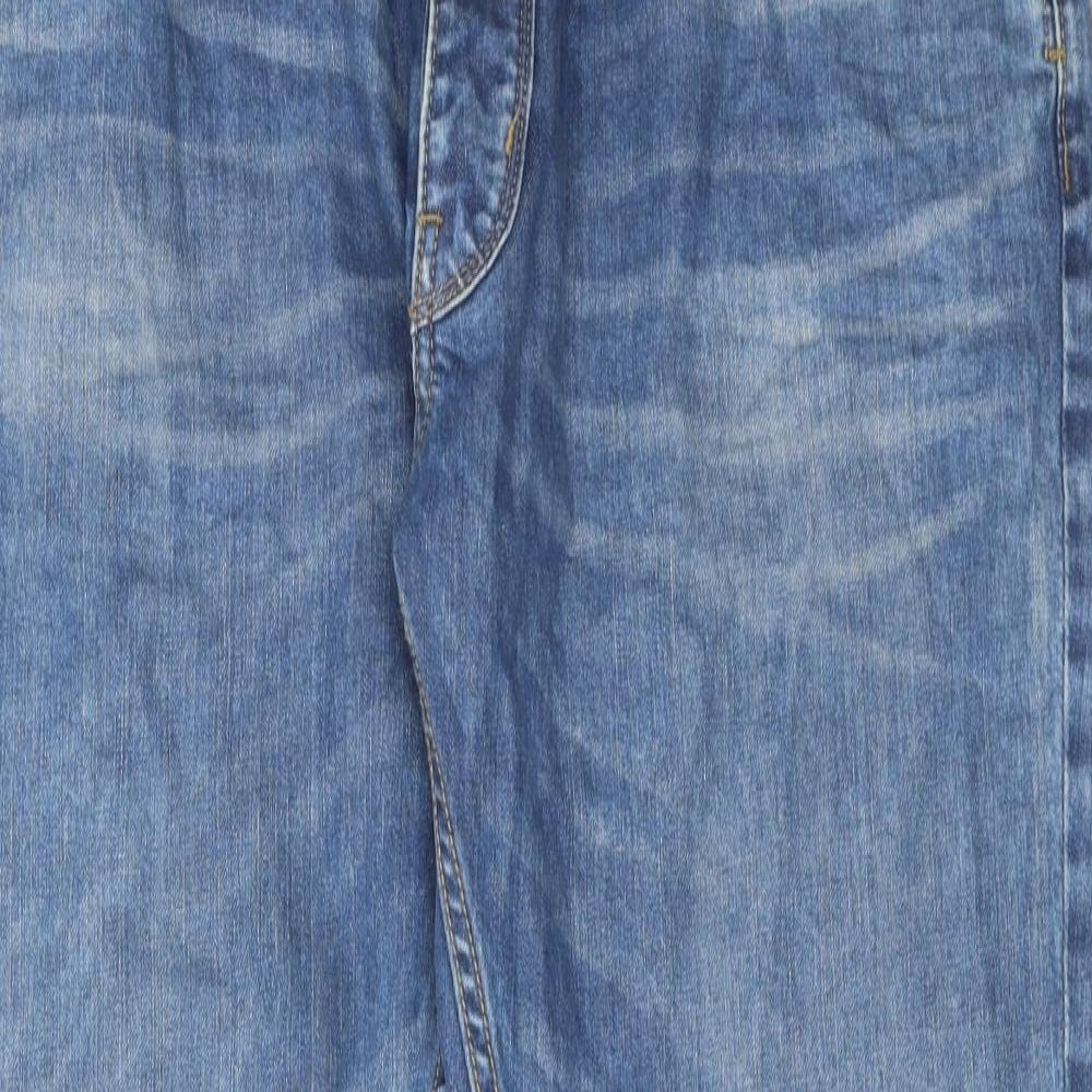 Denim & Co. Mens Blue Cotton Straight Jeans Size 38 in L30 in Regular Button
