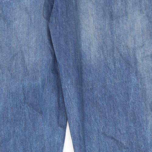 Denim & Co. Mens Blue Cotton Straight Jeans Size 38 in L30 in Regular Button