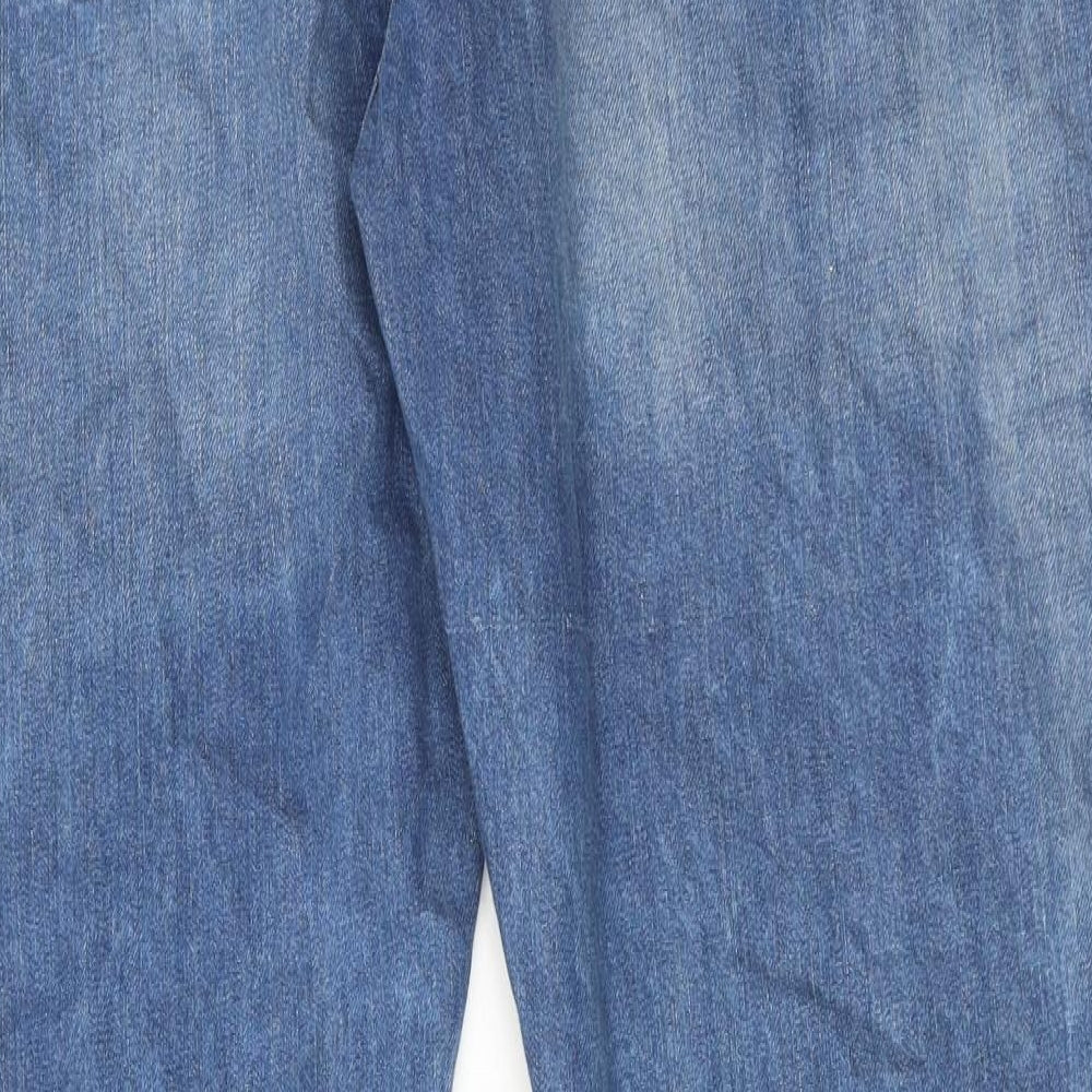 Denim & Co. Mens Blue Cotton Straight Jeans Size 38 in L30 in Regular Button