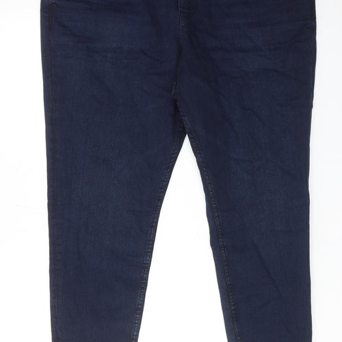 Marks and Spencer Womens Blue Cotton Skinny Jeans Size 20 Regular Zip