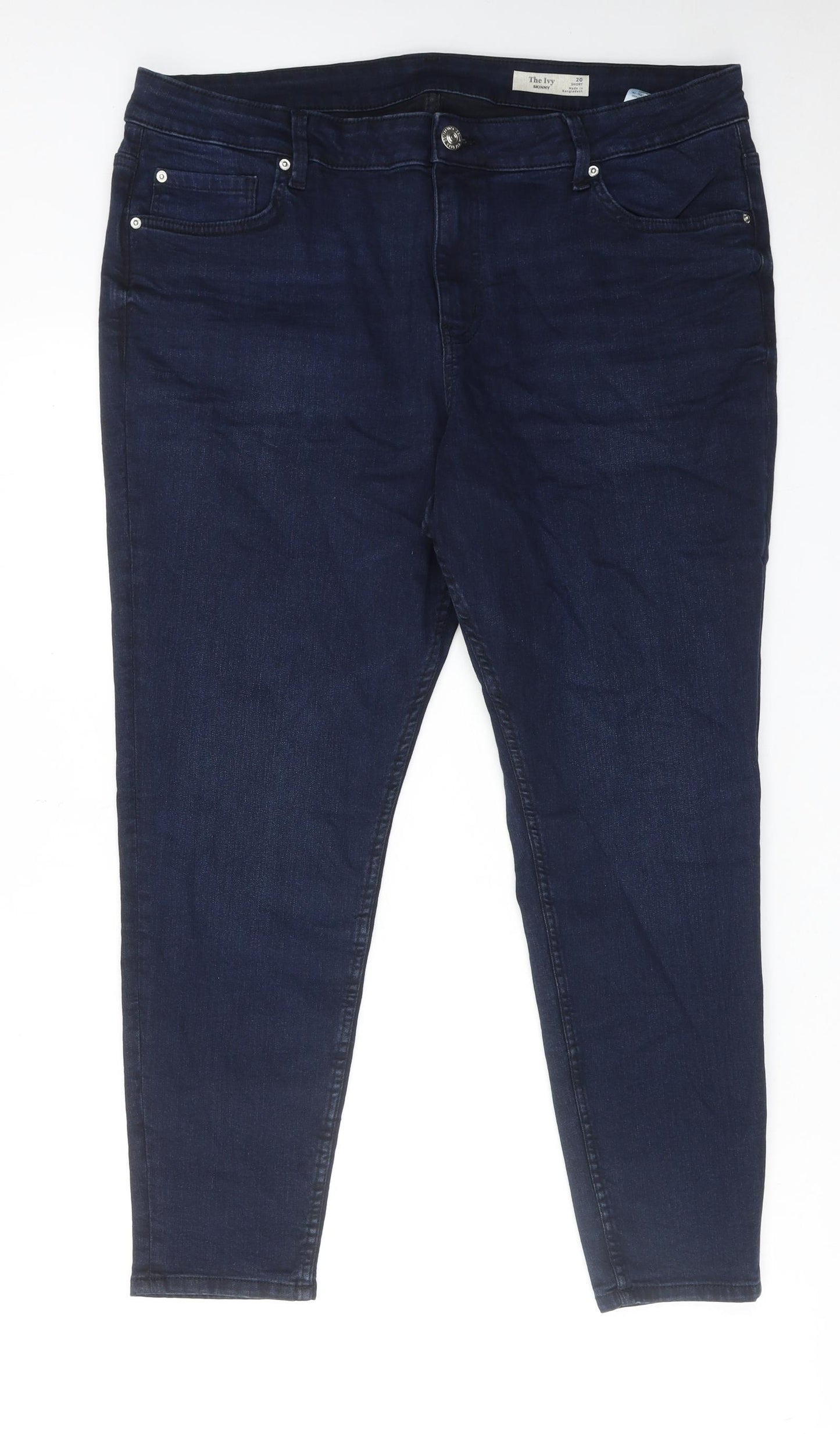 Marks and Spencer Womens Blue Cotton Skinny Jeans Size 20 Regular Zip