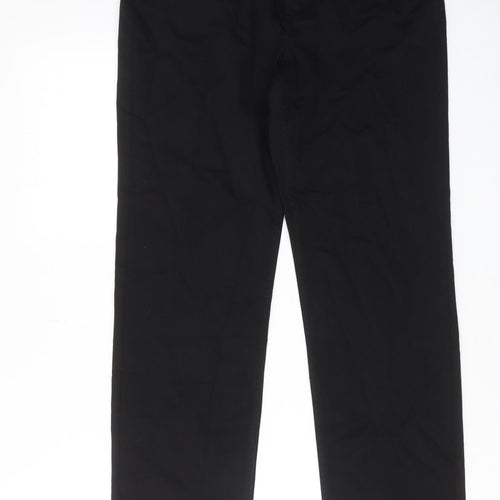 Marks and Spencer Womens Black Cotton Straight Jeans Size 12 Regular Zip