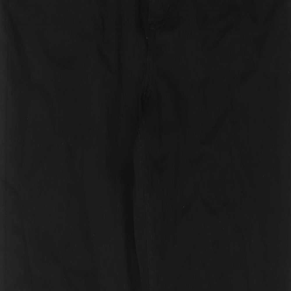 Marks and Spencer Womens Black Cotton Straight Jeans Size 12 Regular Zip