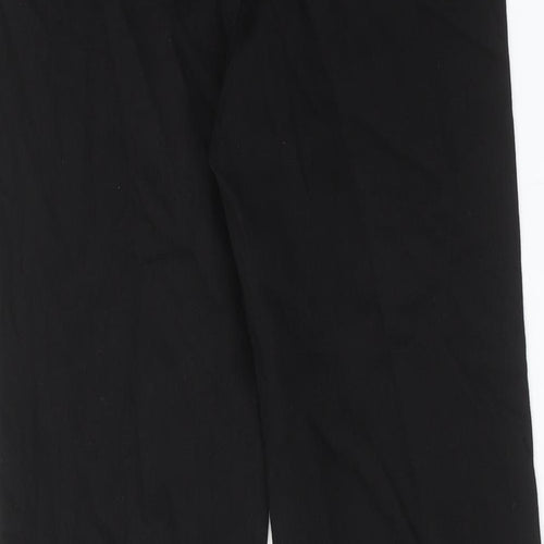 Marks and Spencer Womens Black Cotton Straight Jeans Size 12 Regular Zip