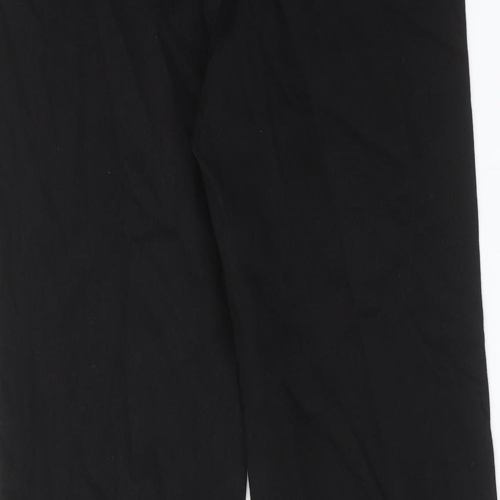 Marks and Spencer Womens Black Cotton Straight Jeans Size 12 Regular Zip