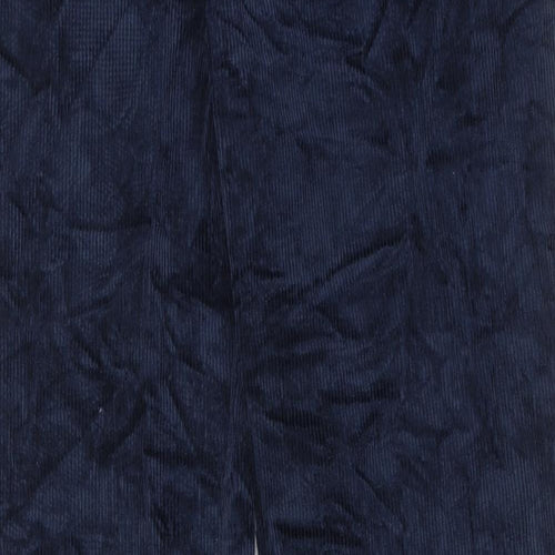 Marks and Spencer Mens Blue Cotton Trousers Size 34 in L31 in Regular Zip