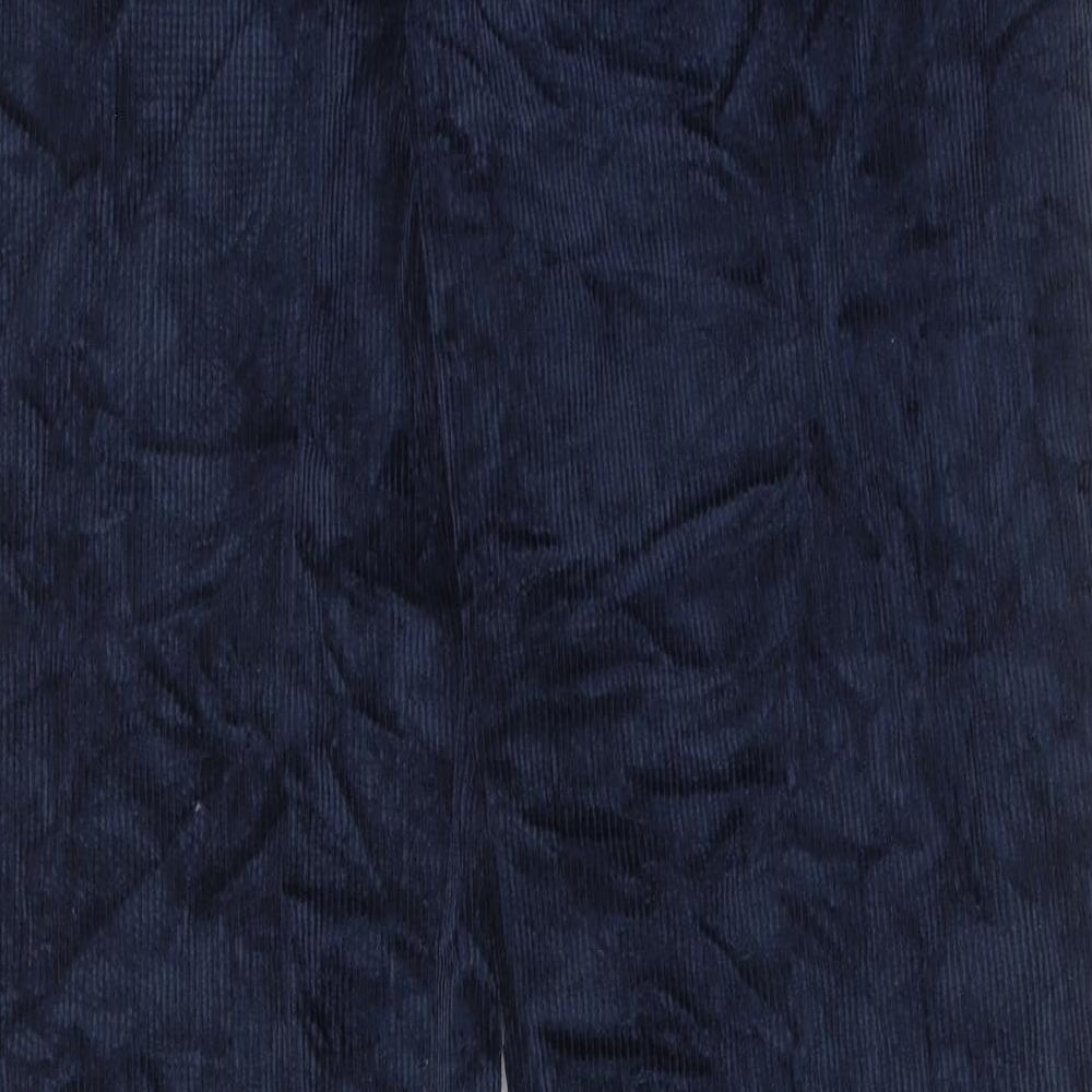 Marks and Spencer Mens Blue Cotton Trousers Size 34 in L31 in Regular Zip