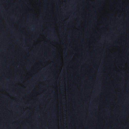 Marks and Spencer Womens Blue Cotton Trousers Size 18 L30 in Regular Zip