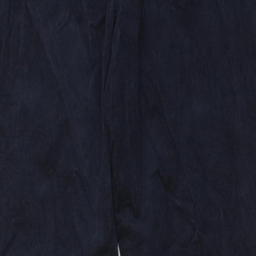 Marks and Spencer Womens Blue Cotton Trousers Size 18 L30 in Regular Zip