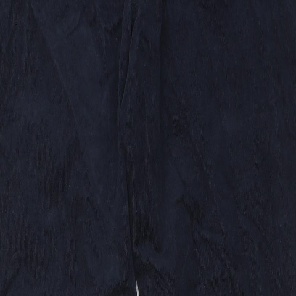 Marks and Spencer Womens Blue Cotton Trousers Size 18 L30 in Regular Zip