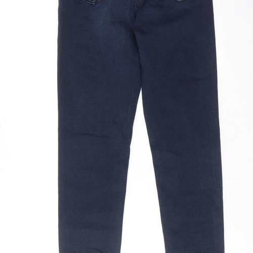 Marks and Spencer Womens Blue Cotton Skinny Jeans Size 6 Regular Zip