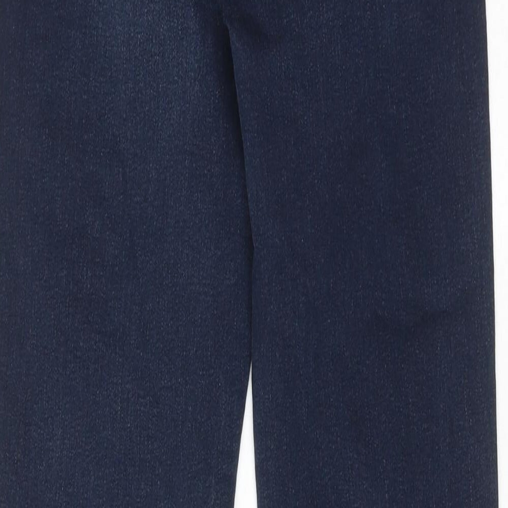 Marks and Spencer Womens Blue Cotton Skinny Jeans Size 6 Regular Zip