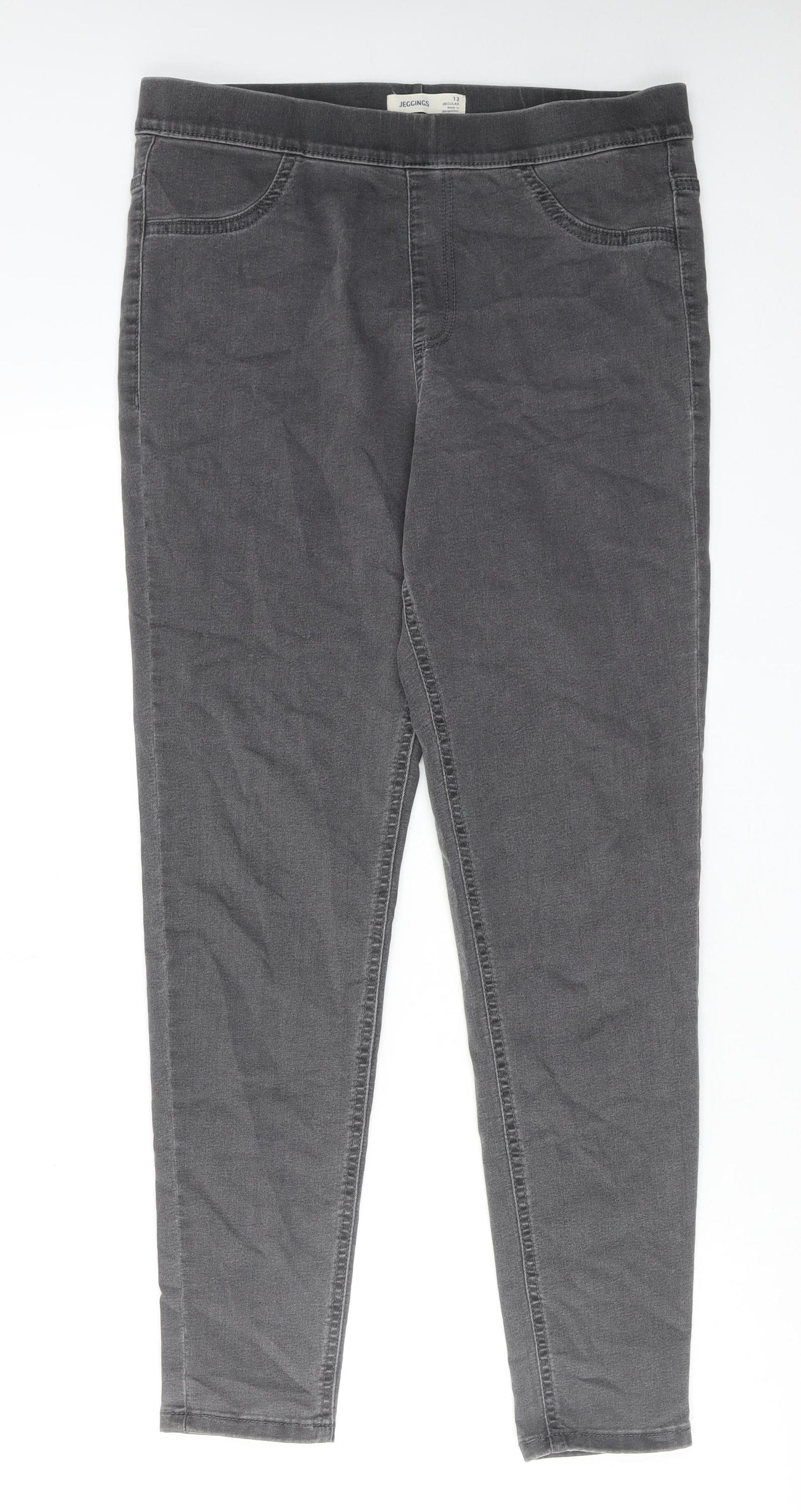 Marks and Spencer Womens Grey Cotton Jegging Jeans Size 12 Regular