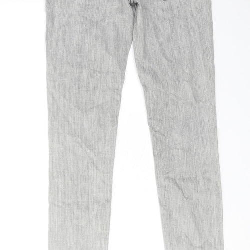 Quiksilver Mens Grey Cotton Skinny Jeans Size 28 in L30 in Regular Zip