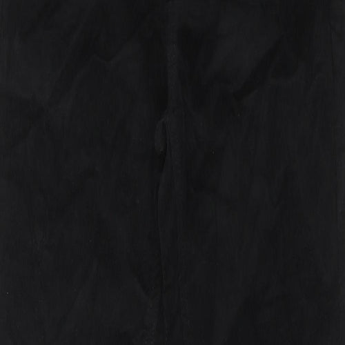 Marks and Spencer Womens Black Cotton Trousers Size 6 L30 in Regular Zip