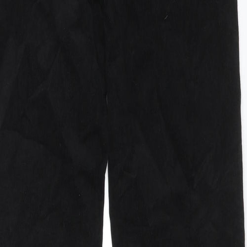 Marks and Spencer Womens Black Cotton Trousers Size 6 L30 in Regular Zip