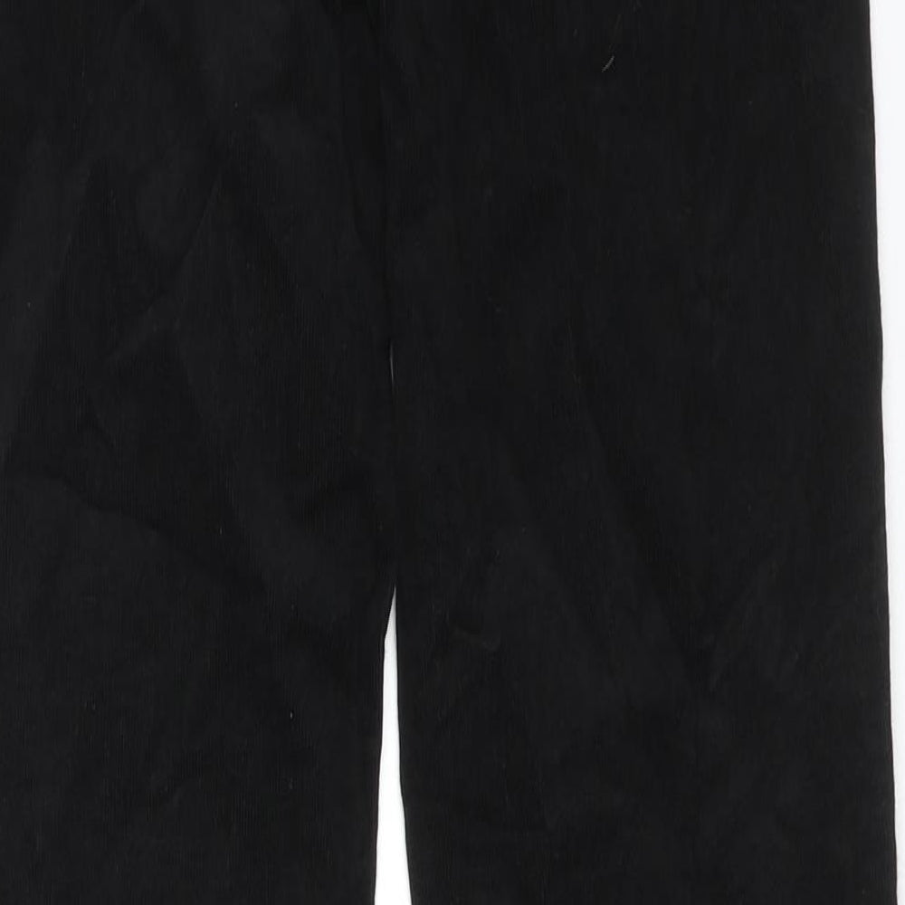 Marks and Spencer Womens Black Cotton Trousers Size 6 L30 in Regular Zip