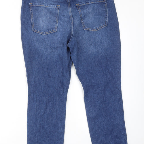 Old Navy Womens Blue Cotton Straight Jeans Size 34 in L25 in Regular Zip