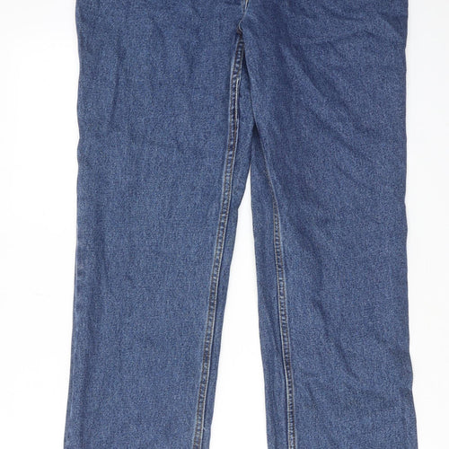 Brooker Womens Blue Cotton Straight Jeans Size 14 L32 in Regular Zip