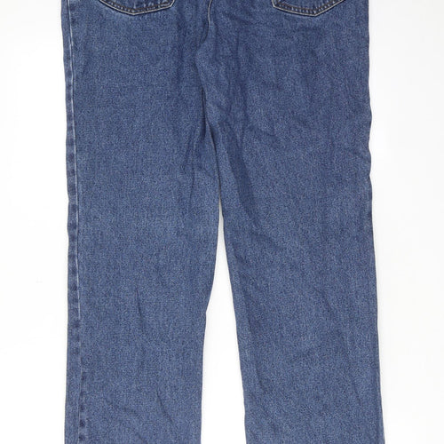 Brooker Womens Blue Cotton Straight Jeans Size 14 L32 in Regular Zip