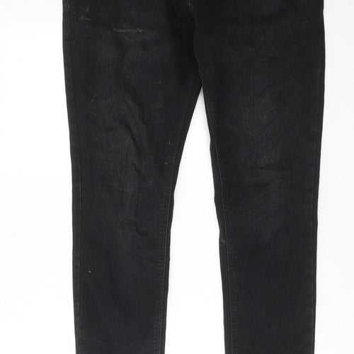 NEXT Mens Black Cotton Skinny Jeans Size 30 in L29 in Regular Zip
