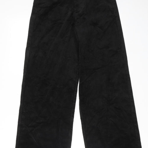 Marks and Spencer Womens Black Cotton Trousers Size 6 L27 in Regular Zip