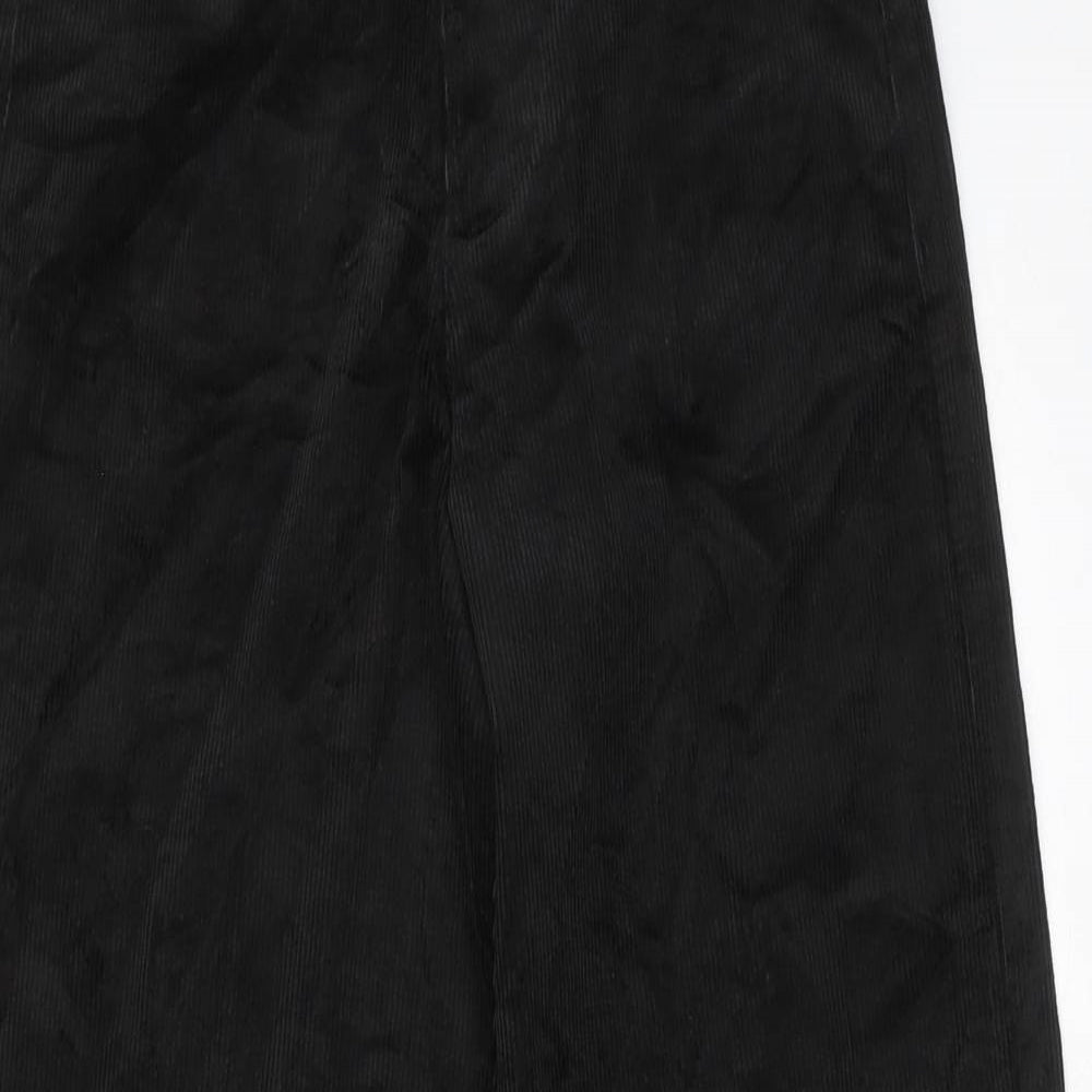 Marks and Spencer Womens Black Cotton Trousers Size 6 L27 in Regular Zip