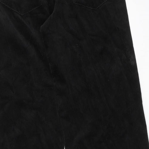 Marks and Spencer Womens Black Cotton Trousers Size 6 L27 in Regular Zip