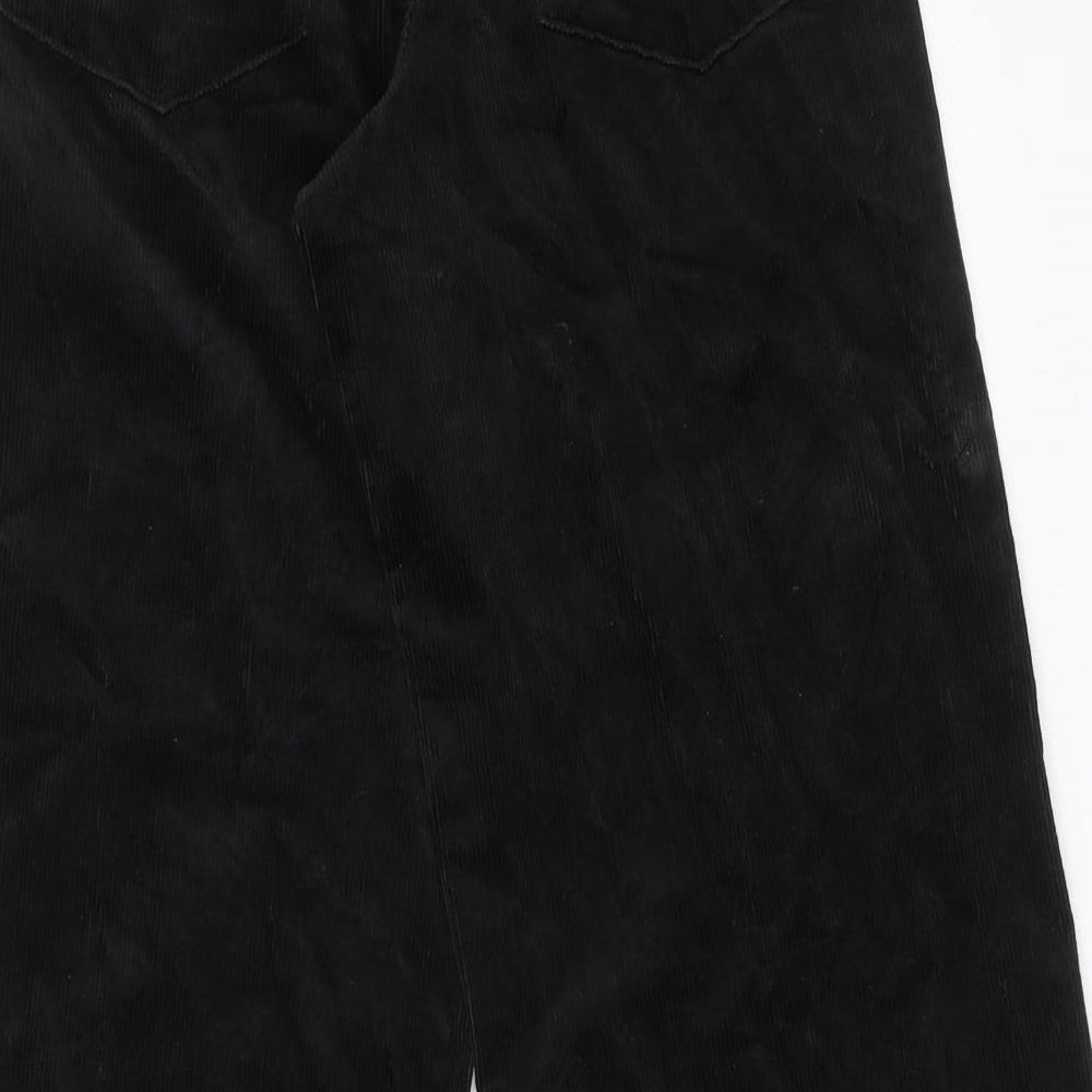 Marks and Spencer Womens Black Cotton Trousers Size 6 L27 in Regular Zip