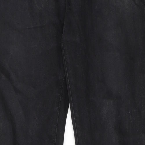 MnMl Mens Black Cotton Skinny Jeans Size 34 in L32 in Regular Button - Ankle Zip