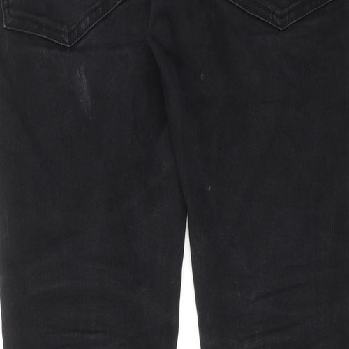 MnMl Mens Black Cotton Skinny Jeans Size 34 in L32 in Regular Button - Ankle Zip
