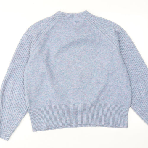 Marks and Spencer Womens Blue Round Neck Acrylic Pullover Jumper Size M
