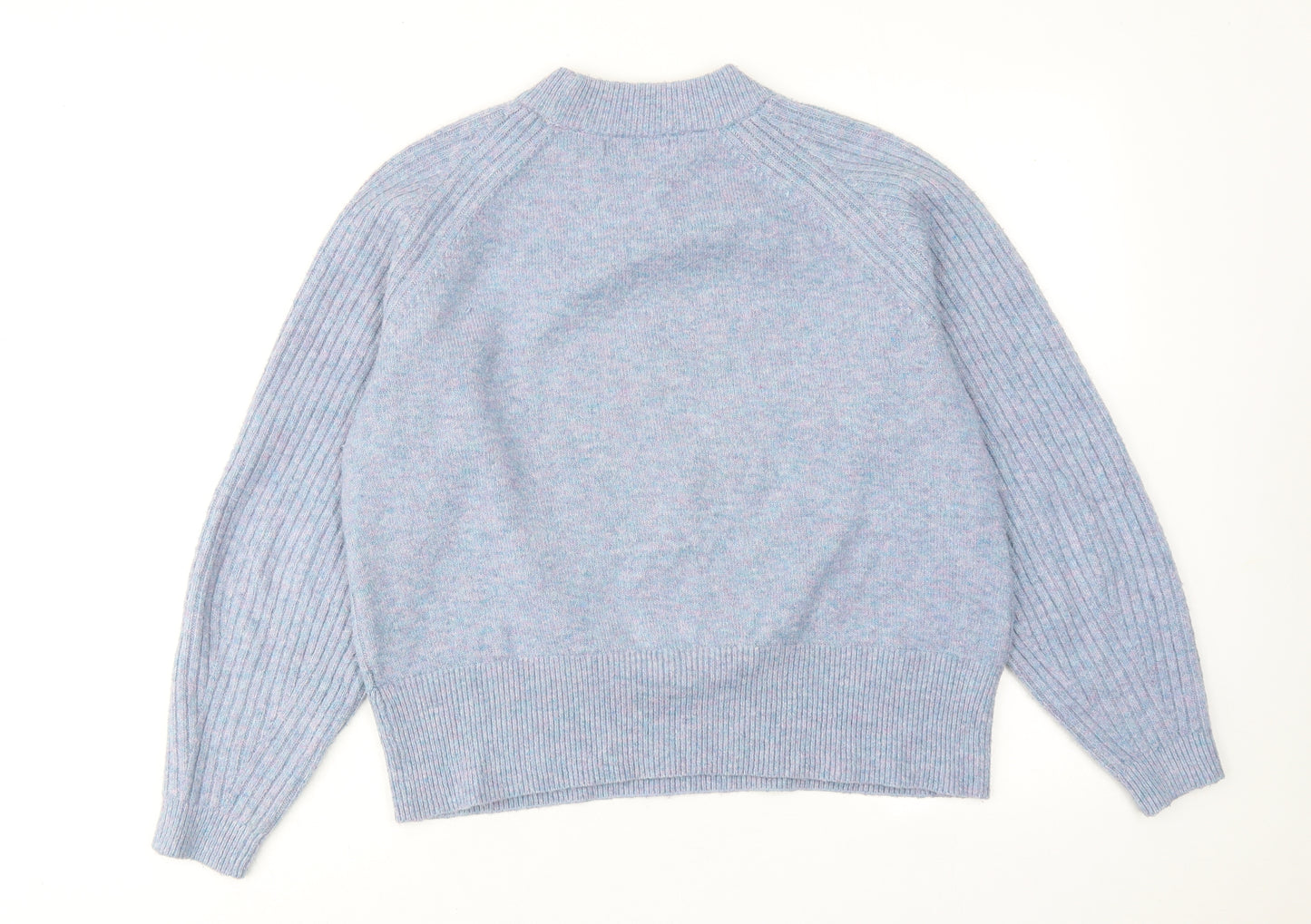 Marks and Spencer Womens Blue Round Neck Acrylic Pullover Jumper Size M