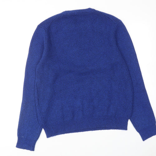 Marks and Spencer Mens Blue Round Neck Polyamide Pullover Jumper Size M Long Sleeve