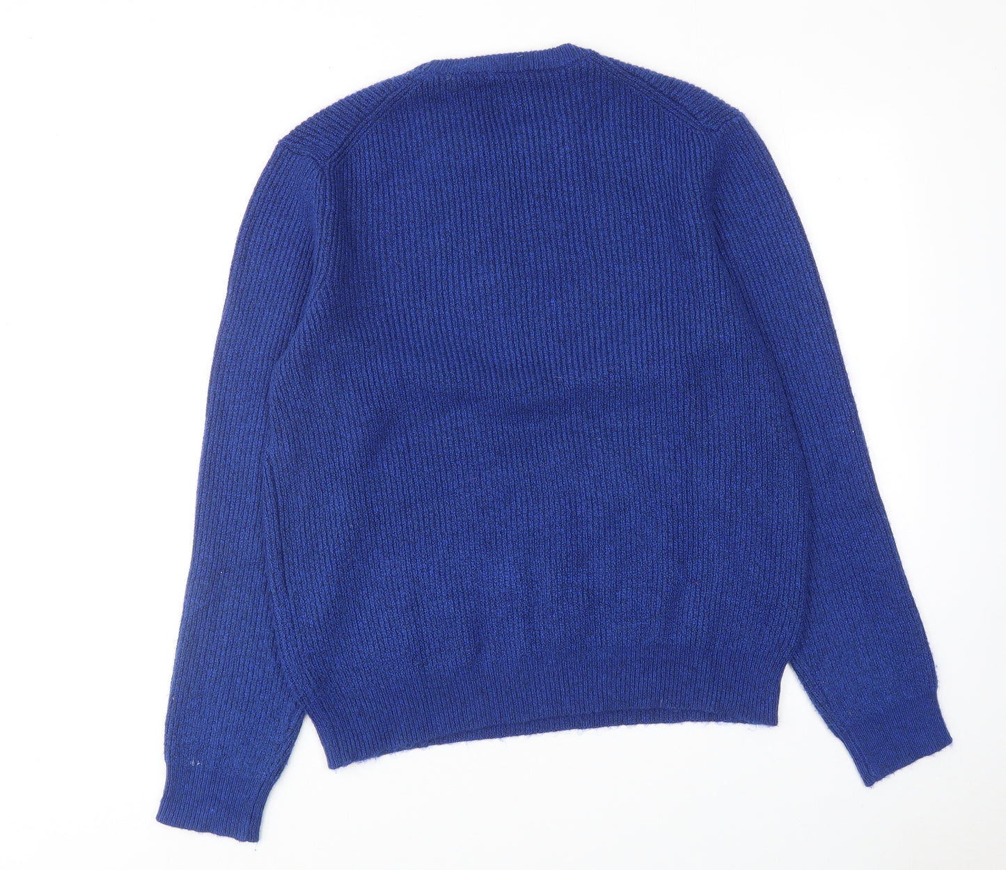 Marks and Spencer Mens Blue Round Neck Polyamide Pullover Jumper Size M Long Sleeve
