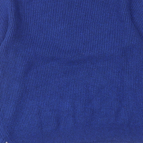 Marks and Spencer Mens Blue Round Neck Polyamide Pullover Jumper Size M Long Sleeve