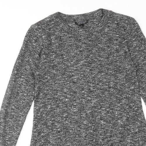Topshop Womens Grey Polyester Jumper Dress Size 10 Round Neck Pullover