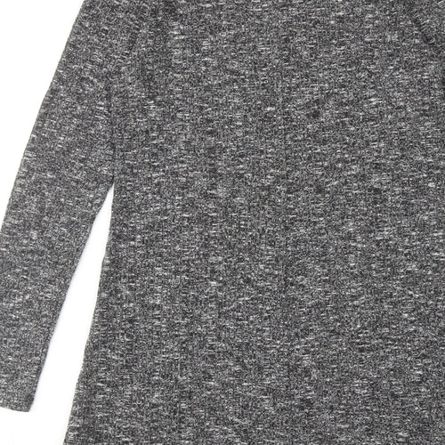 Topshop Womens Grey Polyester Jumper Dress Size 10 Round Neck Pullover