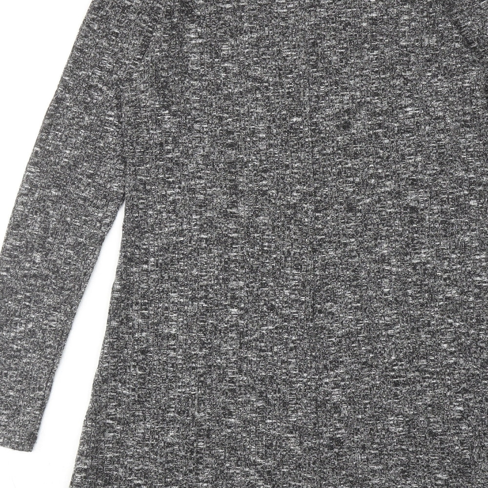 Topshop Womens Grey Polyester Jumper Dress Size 10 Round Neck Pullover