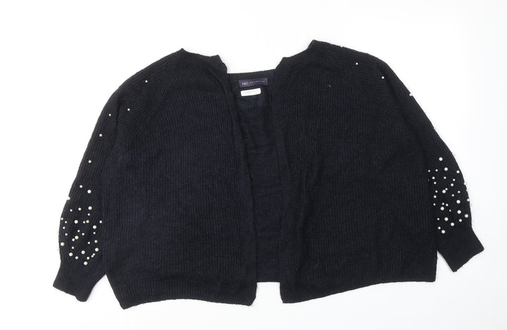 Marks and Spencer Womens Blue V-Neck Acrylic Cardigan Jumper Size XL